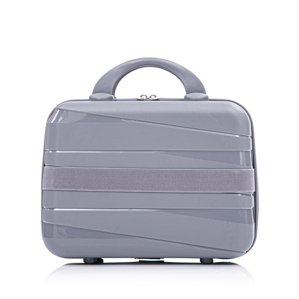 HouseOfZazla light gray 4-piece polypropylene luggage set with spinner wheels and cosmetic case