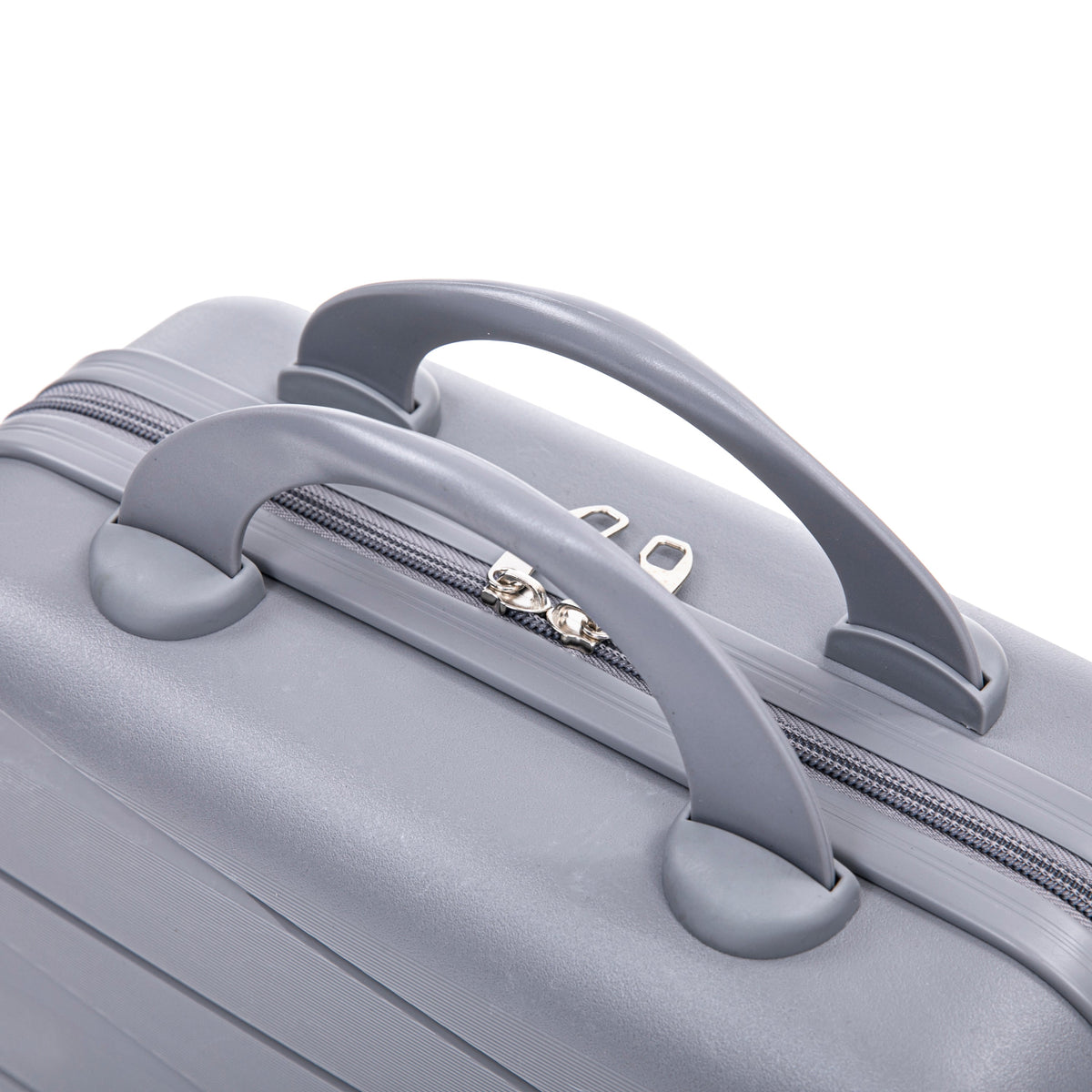 HouseOfZazla 4-piece light gray polypropylene luggage set with spinner wheels and cosmetic case