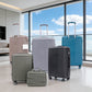 HouseOfZazla 4-piece light gray polypropylene luggage set with spinner wheels and cosmetic case