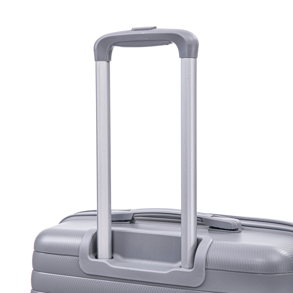 HouseOfZazla 4-piece light gray polypropylene luggage set with spinner wheels and cosmetic case