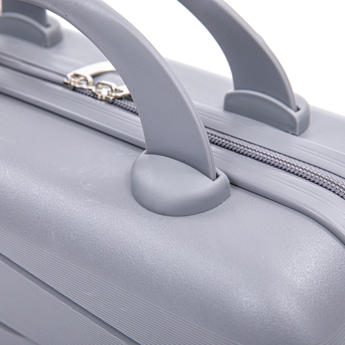 HouseOfZazla 4-piece light gray polypropylene luggage set with spinner wheels and cosmetic case