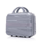 HouseOfZazla 4-piece light gray polypropylene luggage set with spinner wheels and cosmetic case