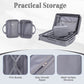 HouseOfZazla 4-piece light gray polypropylene luggage set with spinner wheels and cosmetic case