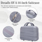 HouseOfZazla 4-piece light gray polypropylene luggage set with spinner wheels and cosmetic case