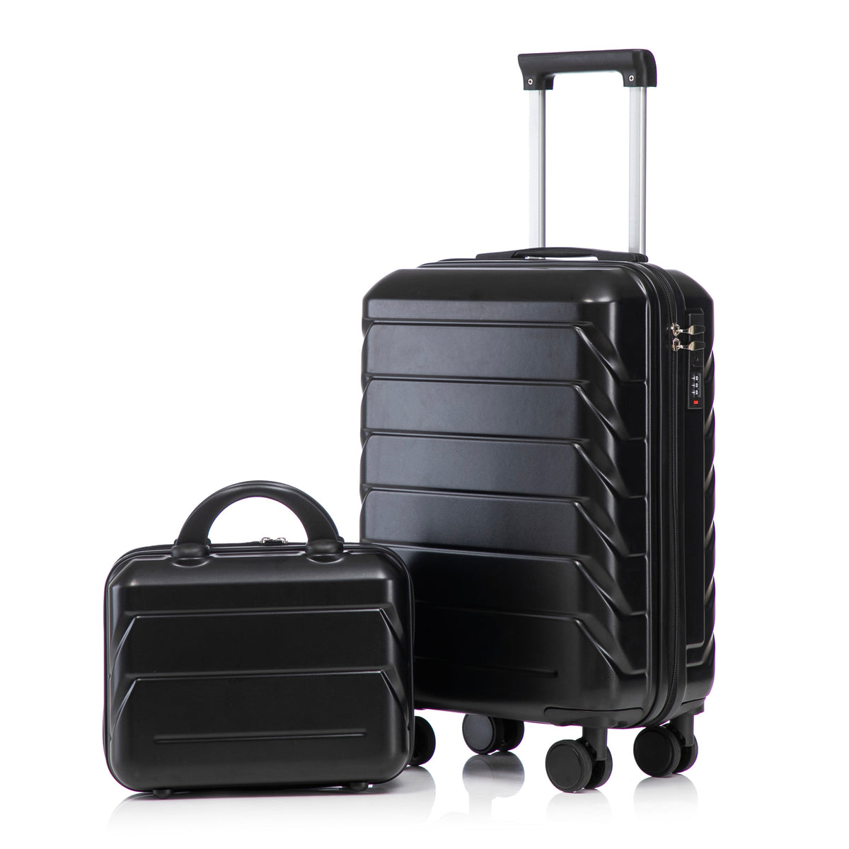HouseOfZazla black ABS spinner wheel luggage set with combination lock