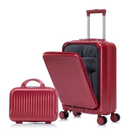 Red ABS spinner wheel luggage set with combination lock by HouseOfZazla