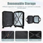 HouseOfZazla black ABS spinner wheel luggage set with combination lock