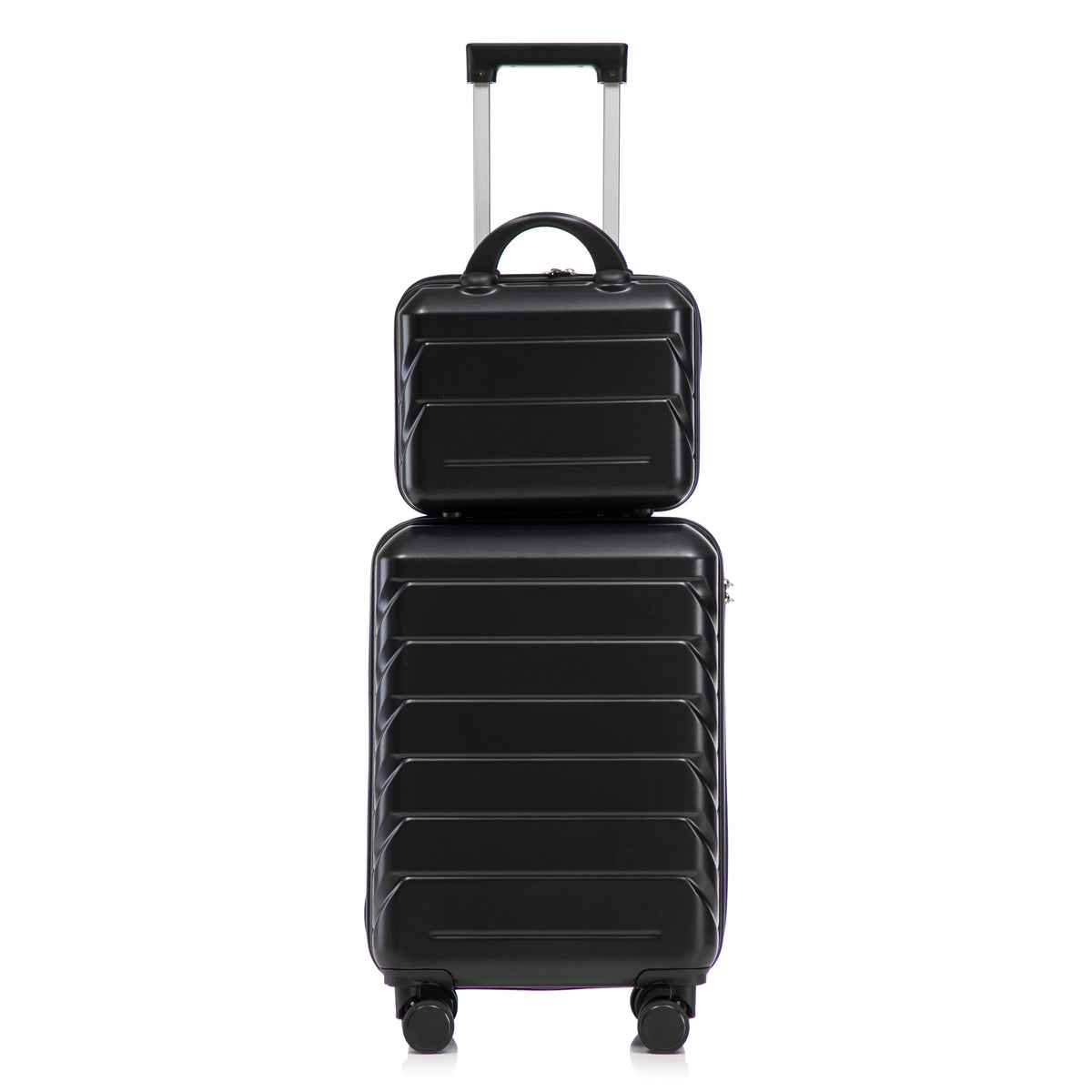 HouseOfZazla ABS spinner wheel luggage set in black with combination lock