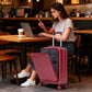 HouseOfZazla red ABS spinner wheel luggage set with combination lock