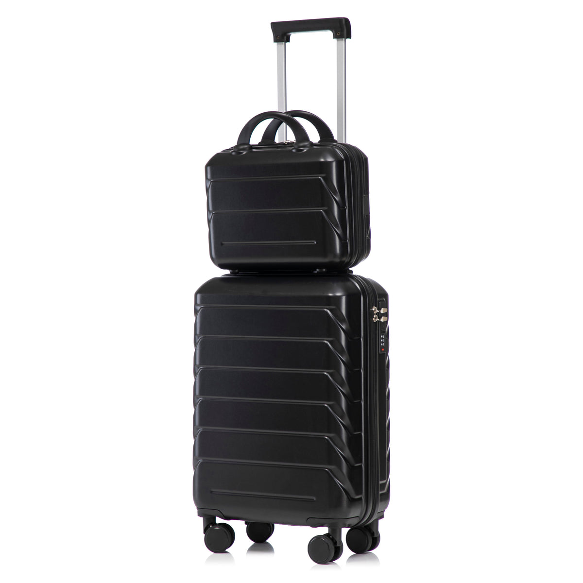 HouseOfZazla black ABS spinner wheel luggage set with combination lock