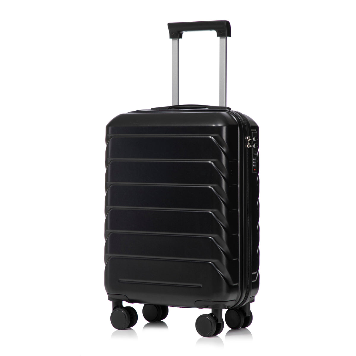 HouseOfZazla black ABS spinner wheel luggage set with combination lock