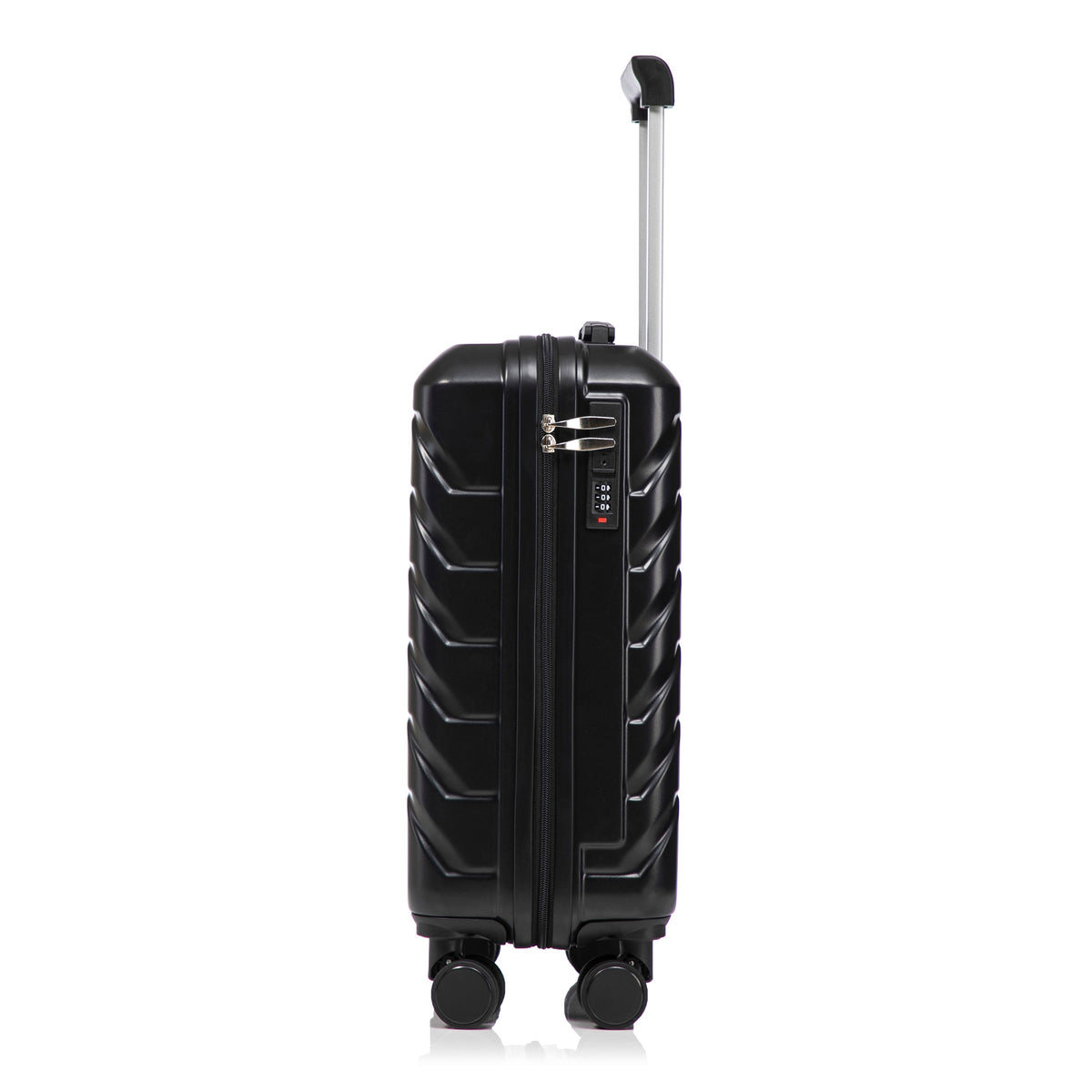 HouseOfZazla black ABS spinner wheel luggage set with combination lock