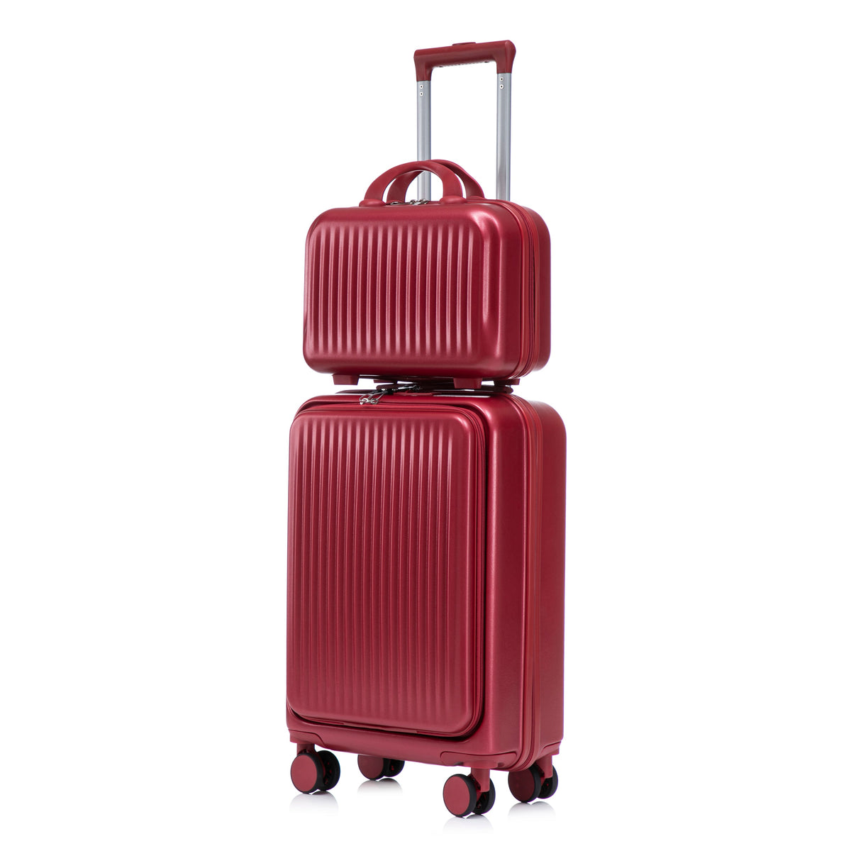 HouseOfZazla red ABS spinner wheel luggage set with combination lock