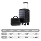 HouseOfZazla black ABS spinner wheel luggage set with combination lock