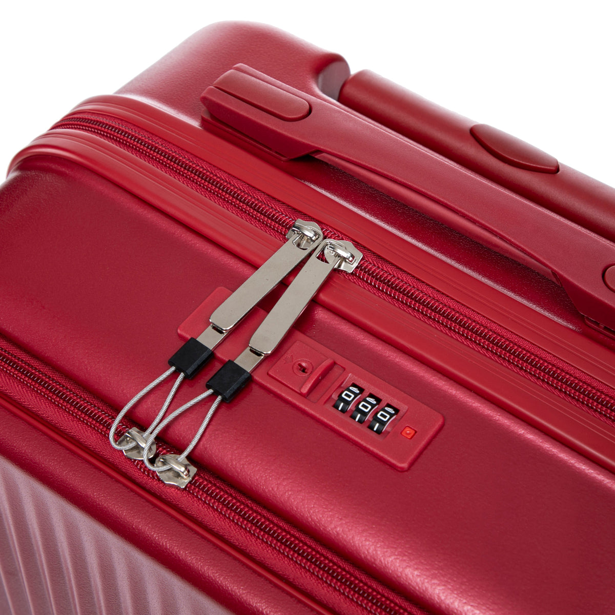 Red ABS spinner wheel luggage set with combination lock by HouseOfZazla