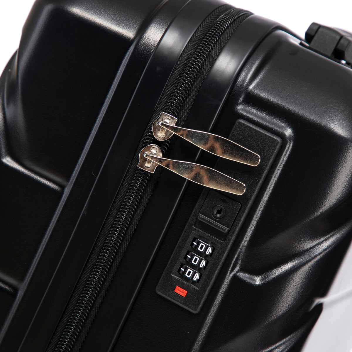 HouseOfZazla black ABS spinner wheel luggage set with combination lock