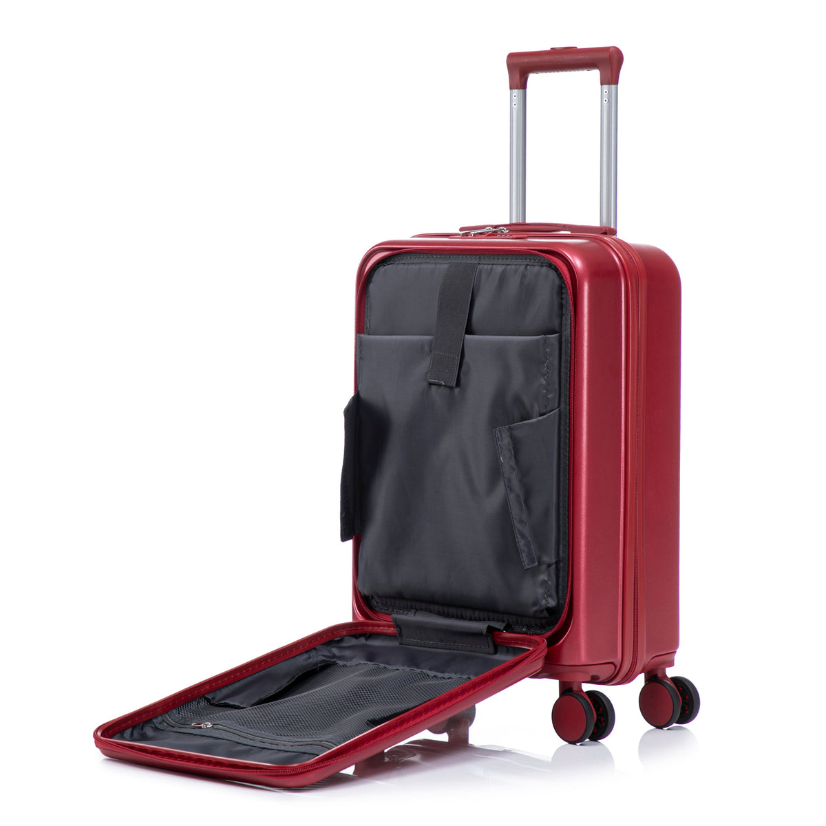 HouseOfZazla red ABS spinner wheel luggage set with combination lock