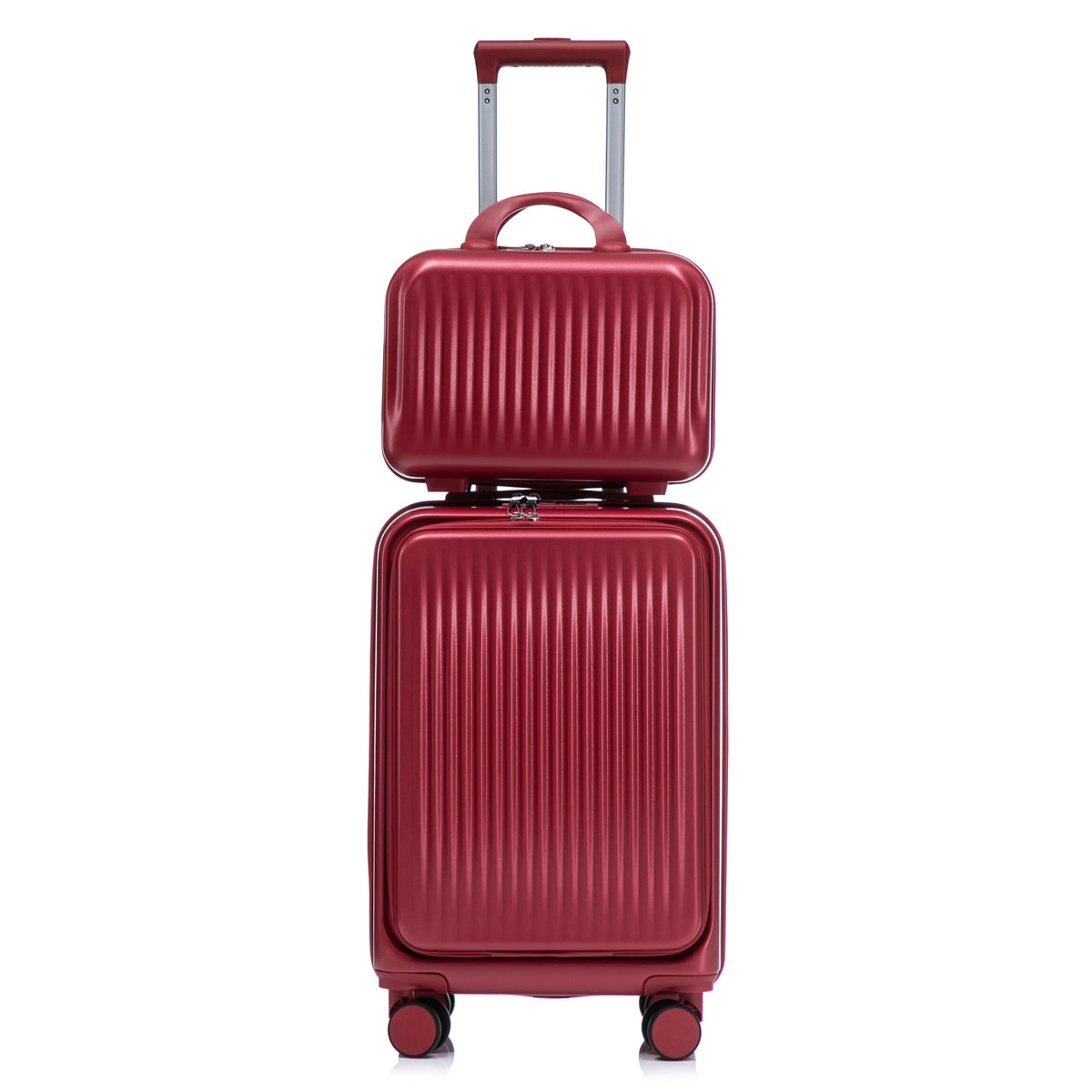 Red ABS spinner wheel luggage set with combination lock by HouseOfZazla