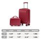 HouseOfZazla red ABS spinner wheel luggage set with combination lock