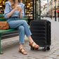 HouseOfZazla ABS spinner wheel luggage set with combination lock in black