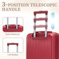 HouseOfZazla red ABS spinner wheel luggage set with combination lock
