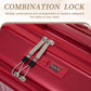 HouseOfZazla red ABS spinner wheel luggage set with combination lock