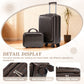 HouseOfZazla brown ABS spinner wheel luggage set with matching cosmetic case