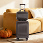 HouseOfZazla brown ABS spinner wheel luggage set with matching cosmetic case