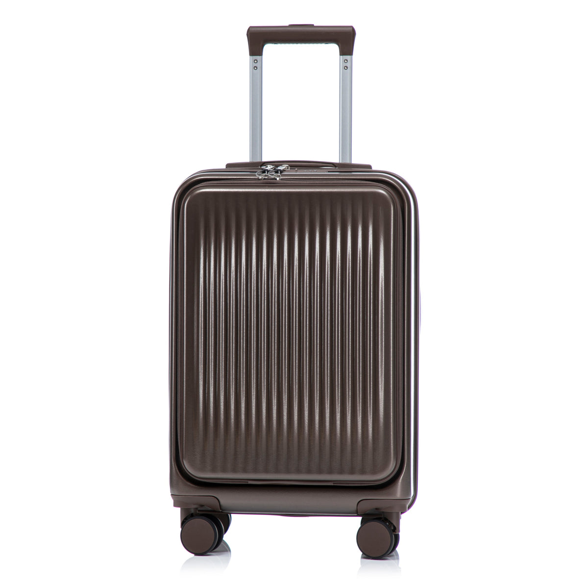 HouseOfZazla brown ABS spinner wheel luggage set with matching cosmetic case
