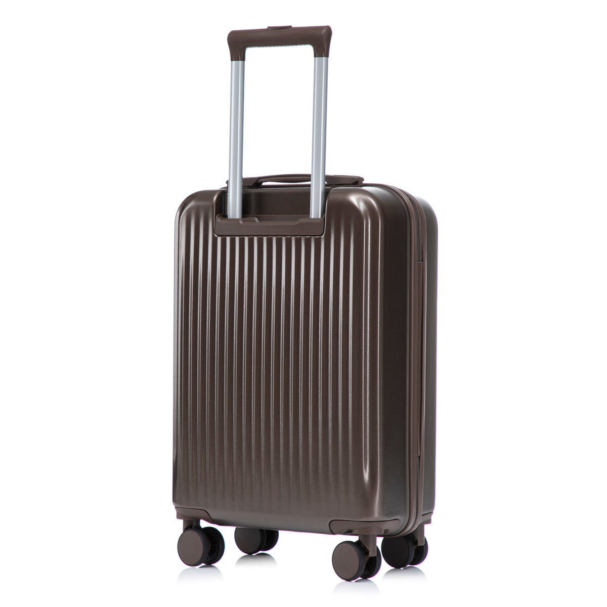 HouseOfZazla brown ABS spinner wheel luggage set with matching cosmetic case