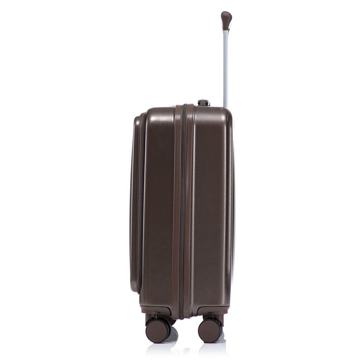 HouseOfZazla brown ABS spinner wheel luggage set with matching cosmetic case