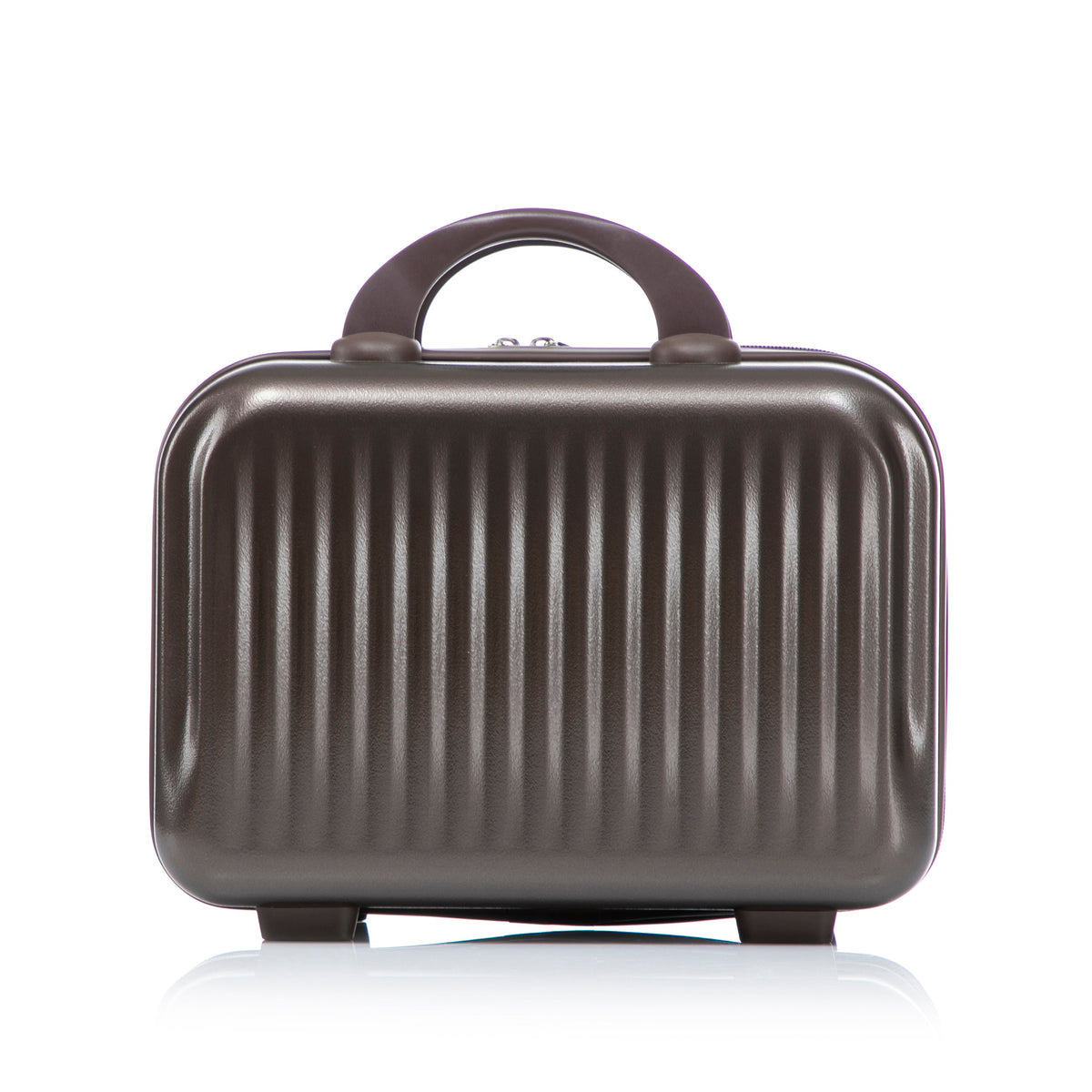 HouseOfZazla brown ABS spinner wheel luggage set with matching cosmetic case