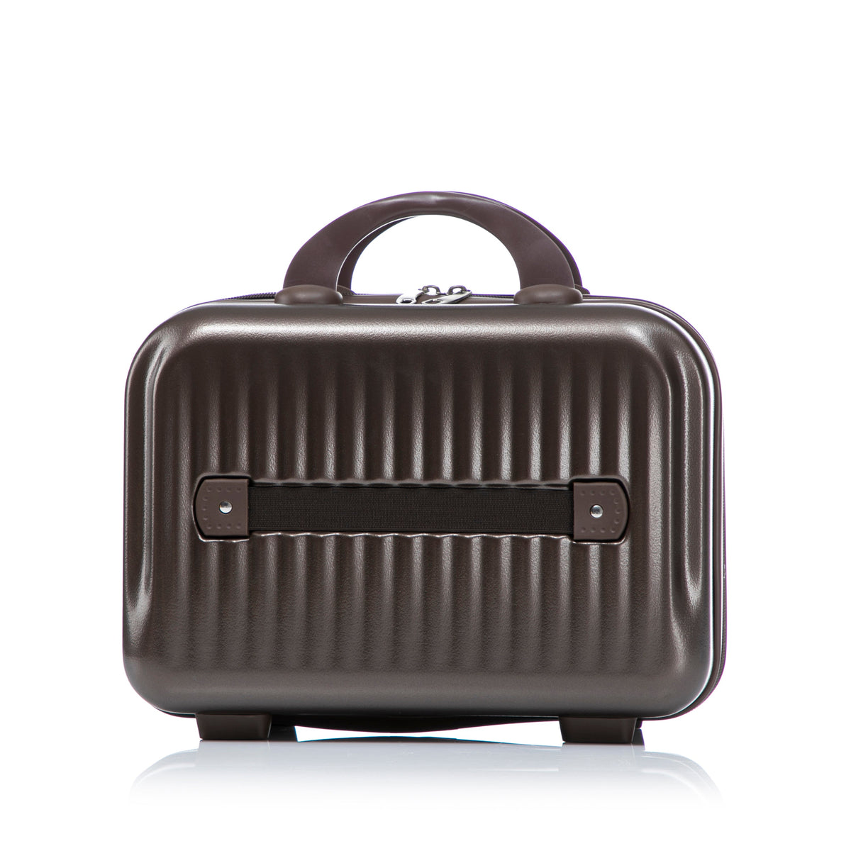 HouseOfZazla brown ABS spinner wheel luggage set with matching cosmetic case