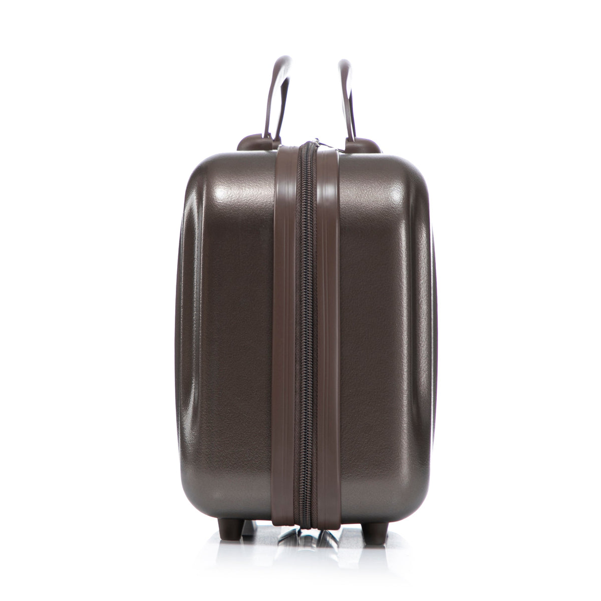 HouseOfZazla brown ABS spinner wheel luggage set with matching cosmetic case