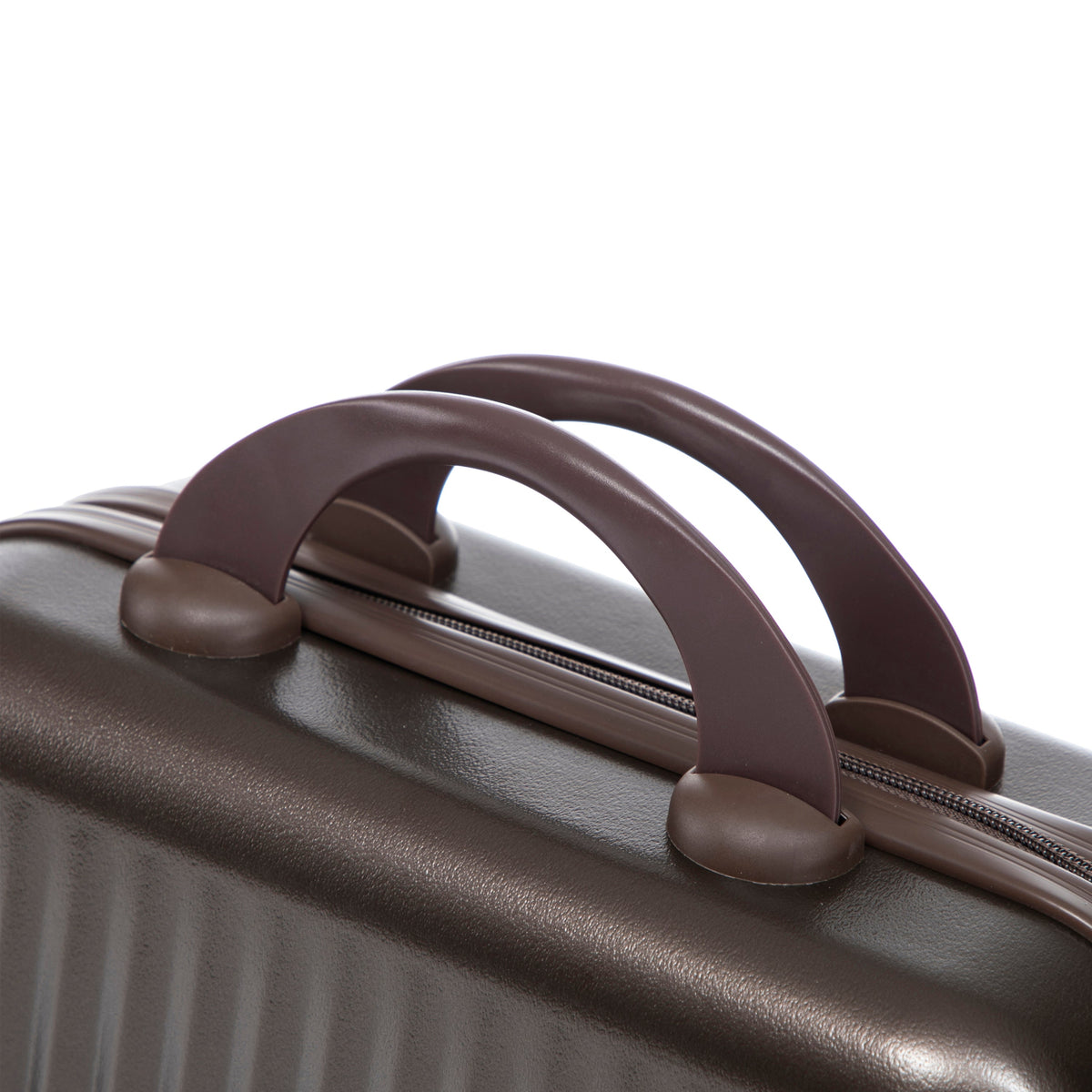 HouseOfZazla brown ABS spinner wheel luggage set with matching cosmetic case