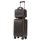 HouseOfZazla brown ABS spinner wheel luggage set with matching cosmetic case