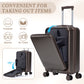 HouseOfZazla brown ABS spinner wheel luggage set with matching cosmetic case