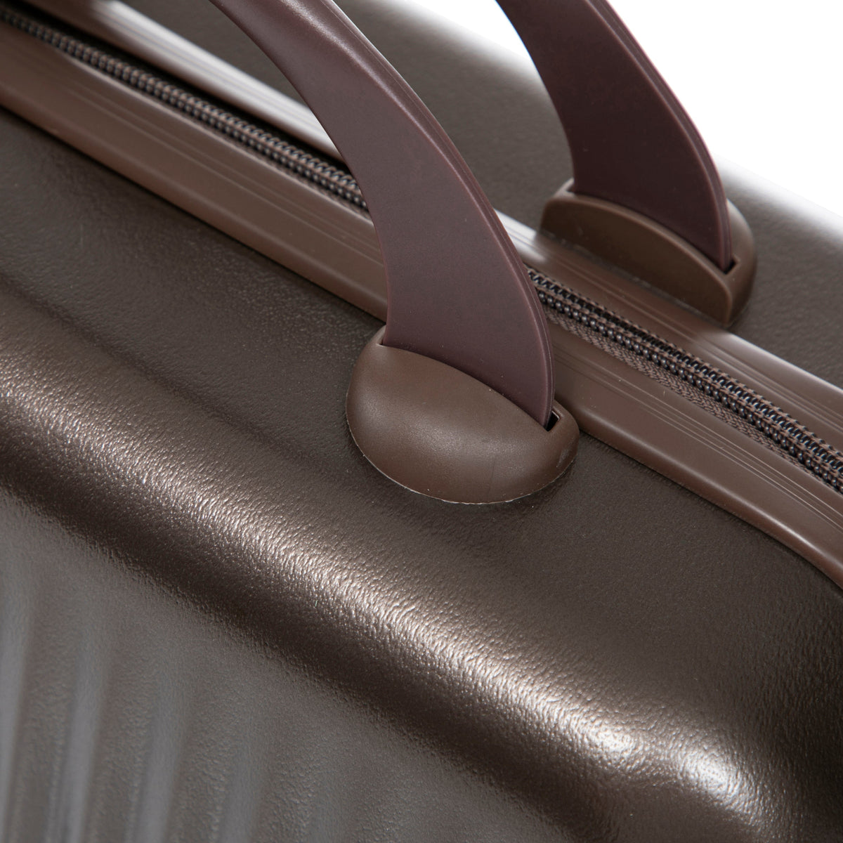 HouseOfZazla brown ABS spinner wheel luggage set with matching cosmetic case