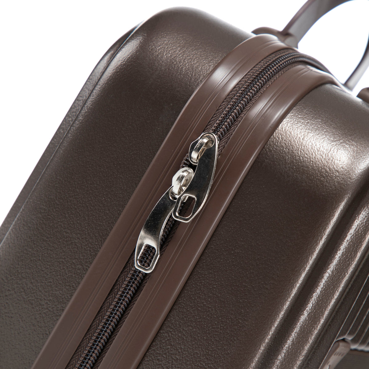 HouseOfZazla brown ABS spinner wheel luggage set with matching cosmetic case