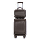 HouseOfZazla brown ABS spinner wheel luggage set with matching cosmetic case