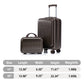 HouseOfZazla brown ABS spinner wheel luggage set with matching cosmetic case