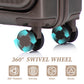 HouseOfZazla brown ABS spinner wheel luggage set with matching cosmetic case