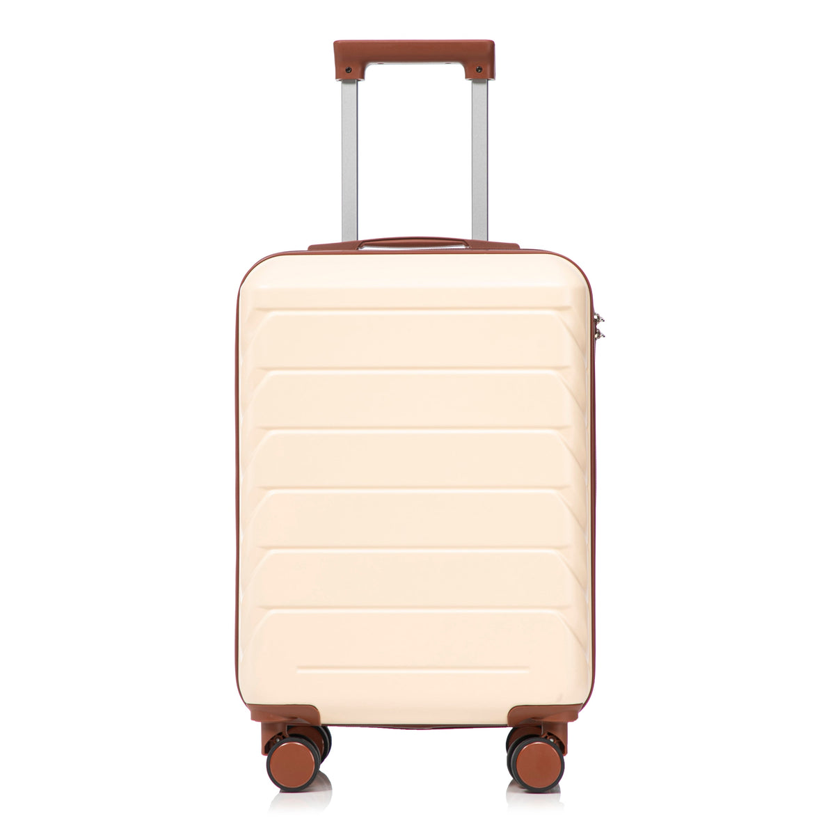 Beige HouseOfZazla 2-piece spinner luggage set with hard shell exterior