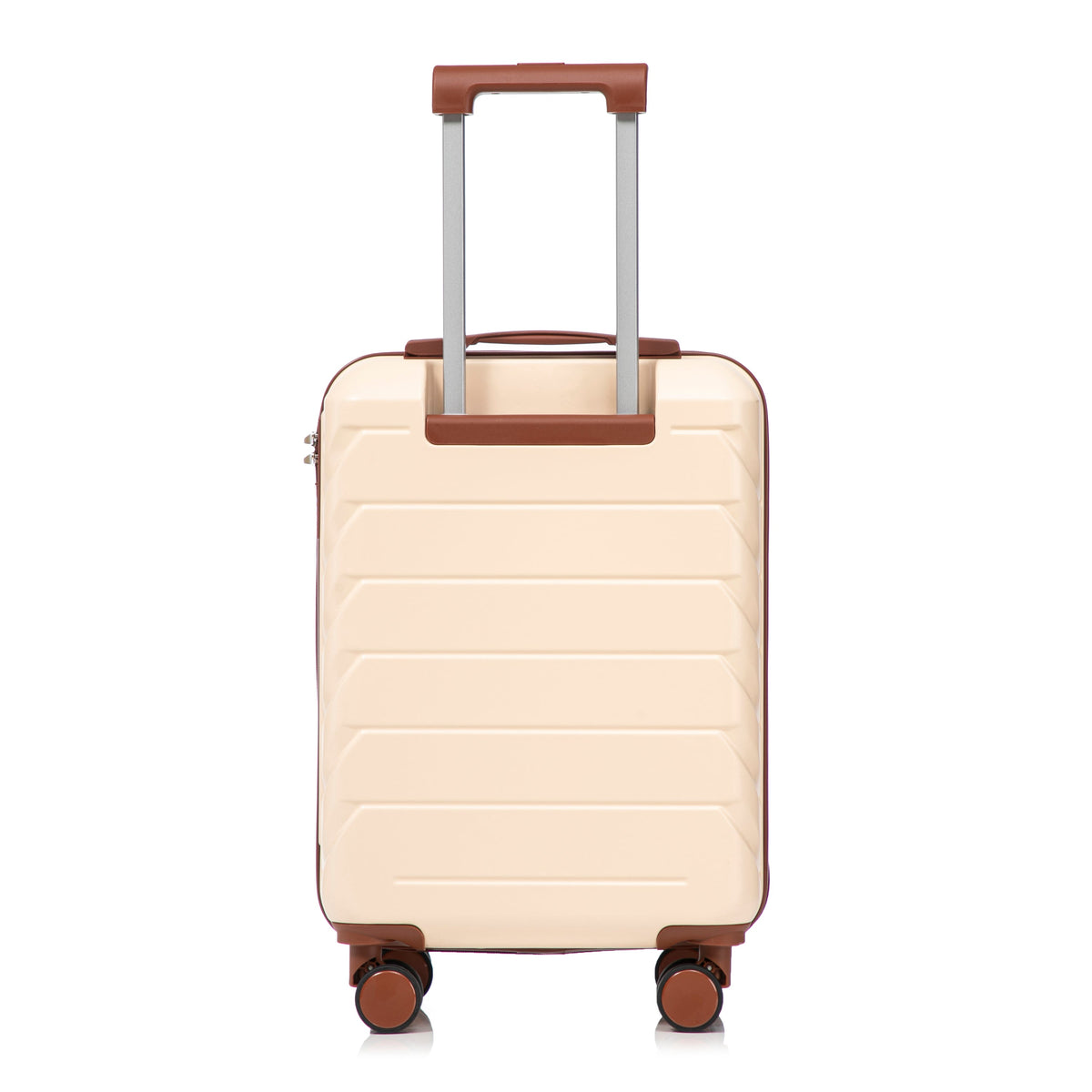Beige HouseOfZazla 2-piece spinner luggage set with durable hard shell exterior