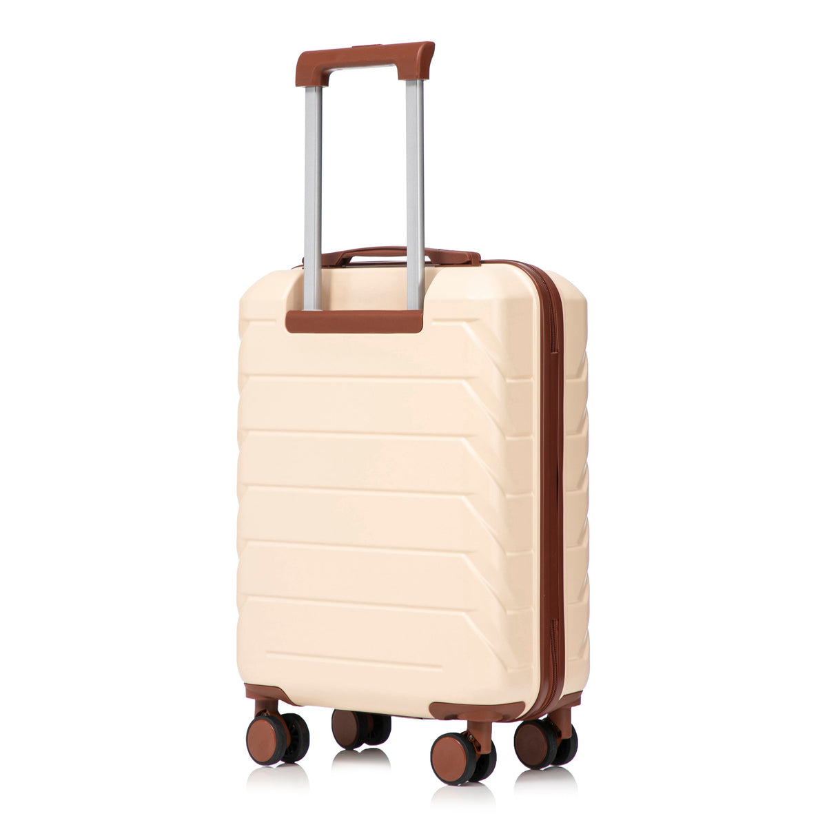 HouseOfZazla beige 2-piece spinner luggage set with hard shell suitcases