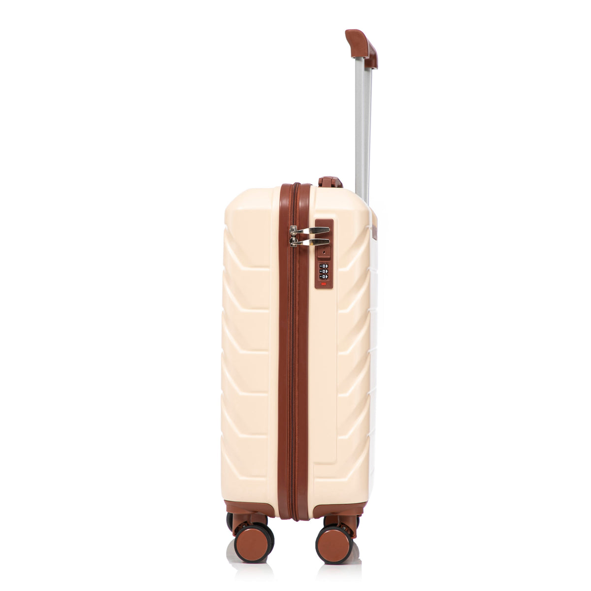 HouseOfZazla beige 2-piece spinner luggage set with hard shell suitcase design
