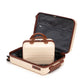 HouseOfZazla beige 2-piece spinner luggage set with hard shell exterior, shown in beige tones
