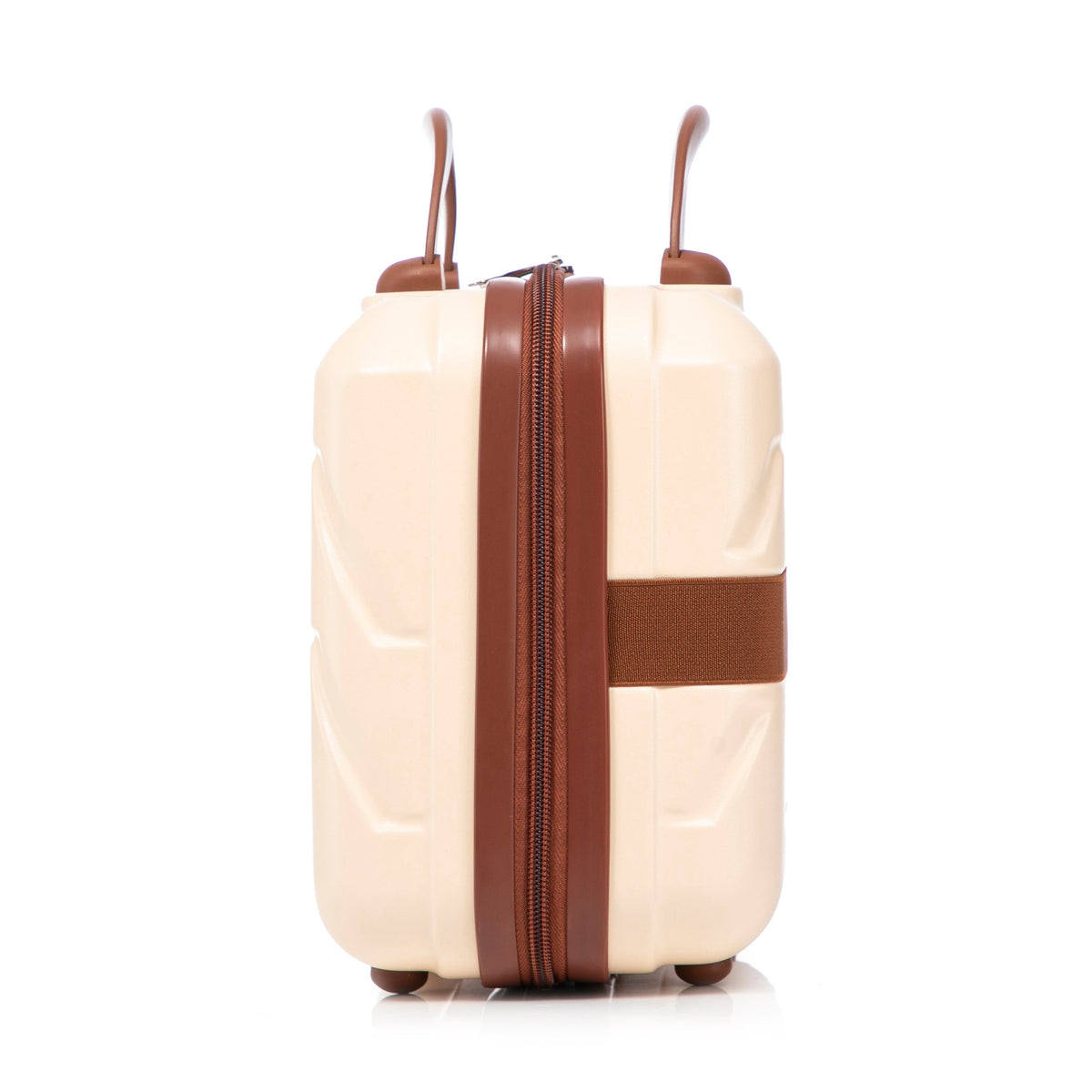 Beige 2-piece spinner luggage set with hard shell by HouseOfZazla