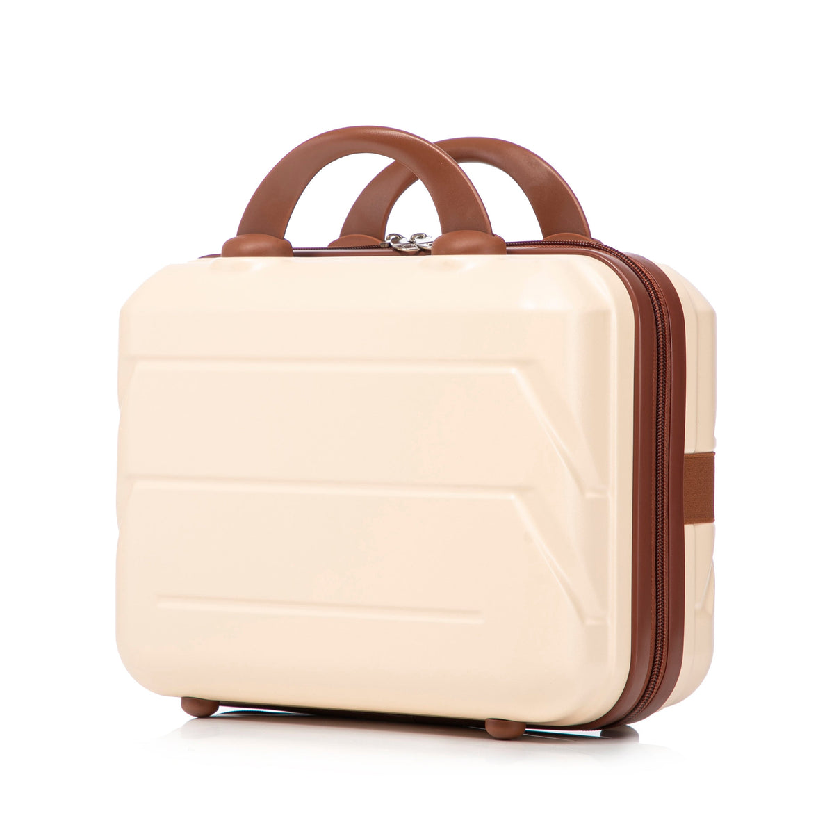 Beige HouseOfZazla 2-piece spinner luggage set with hard shell suitcases