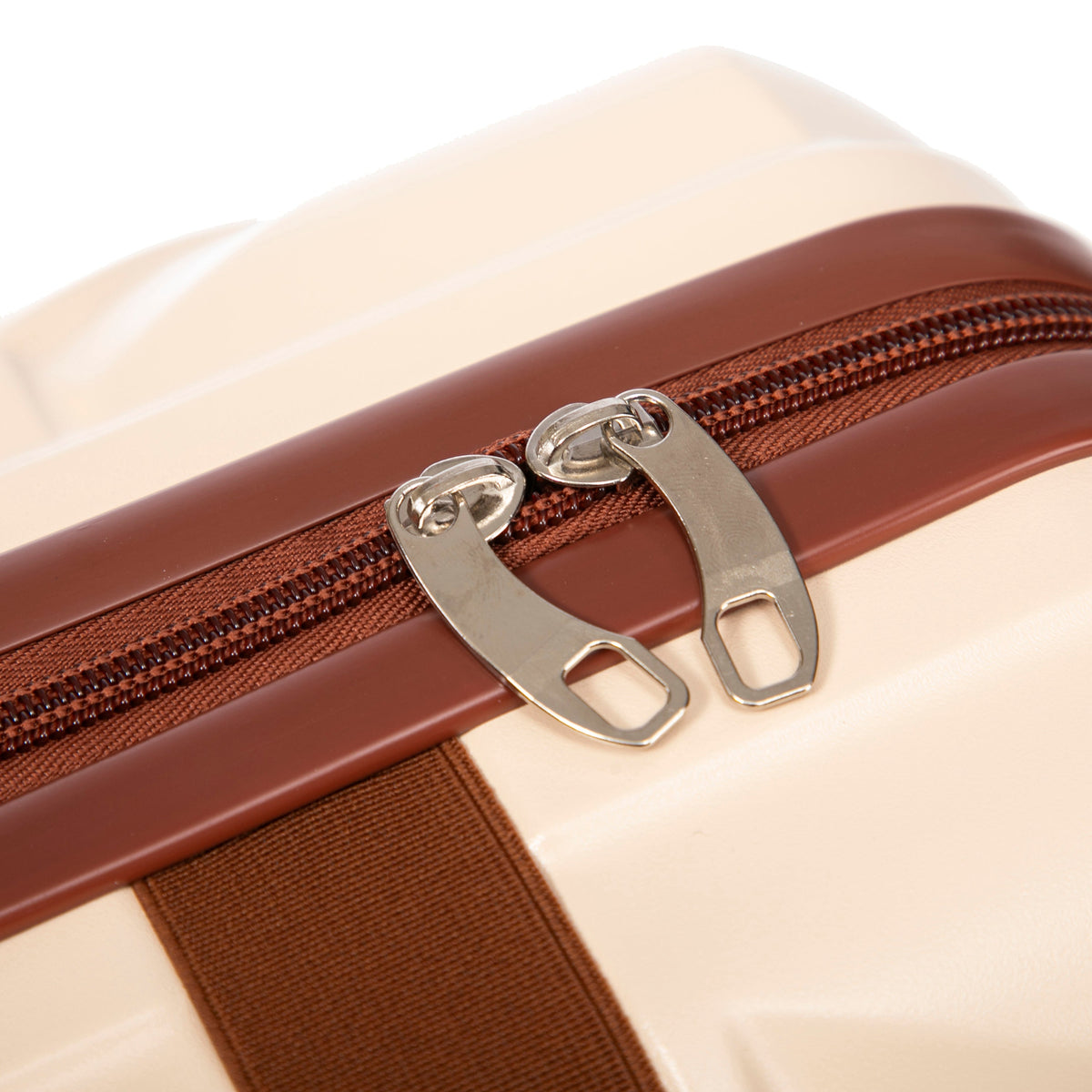 Beige HouseOfZazla 2-piece spinner luggage set with hard shell suitcases